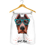 Dobermann With Glasses Print Men's Shorts