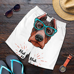 Dobermann With Glasses Print Men's Shorts