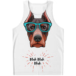 Dobermann With Glasses Print Men's Tank Top