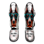 Dobermann With Glasses Print Muay Thai Shin Guard