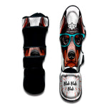 Dobermann With Glasses Print Muay Thai Shin Guard