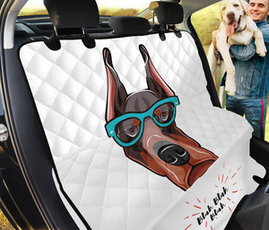 Dobermann With Glasses Print Pet Car Back Seat Cover