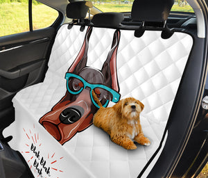 Dobermann With Glasses Print Pet Car Back Seat Cover