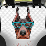 Dobermann With Glasses Print Pet Car Back Seat Cover