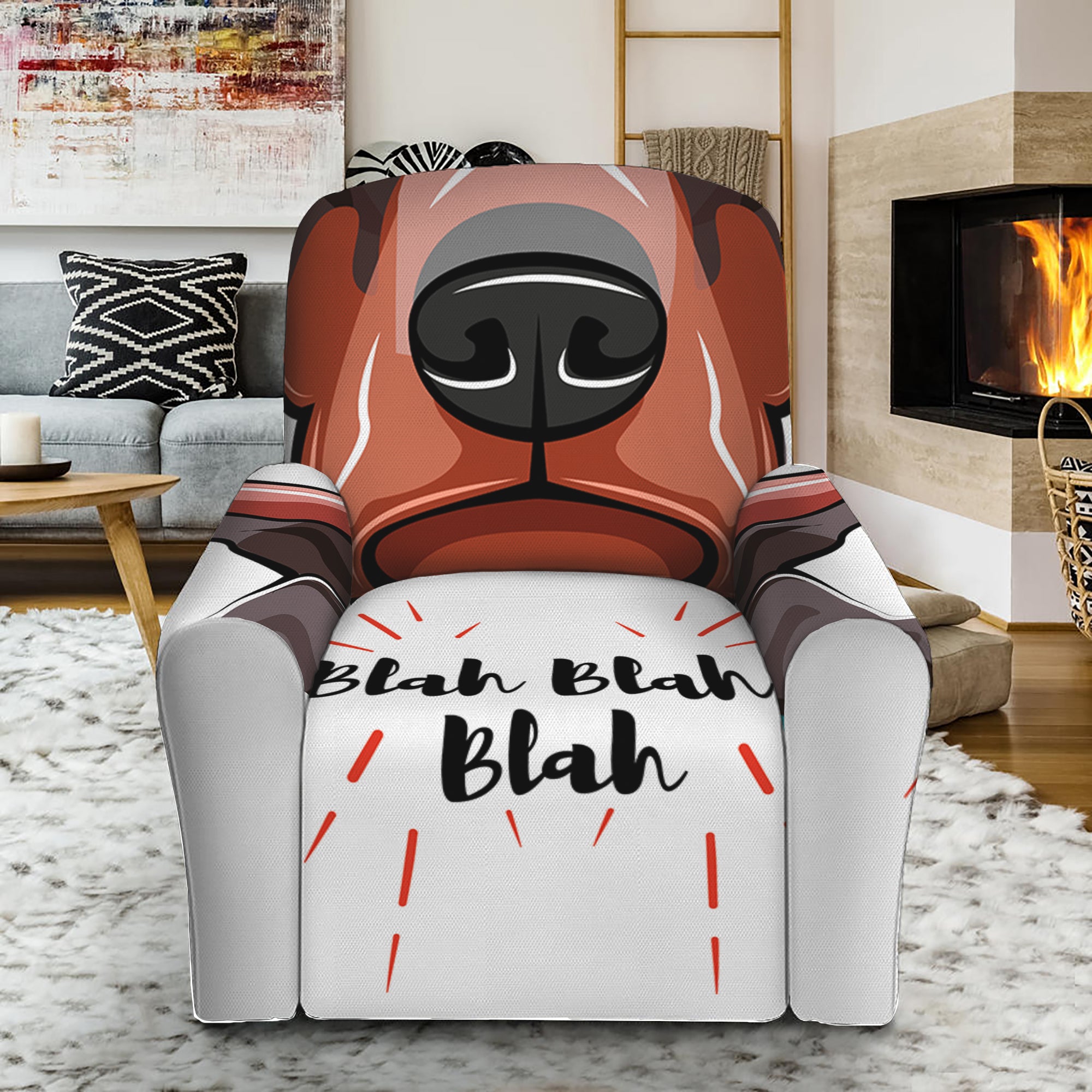 Dobermann With Glasses Print Recliner Slipcover