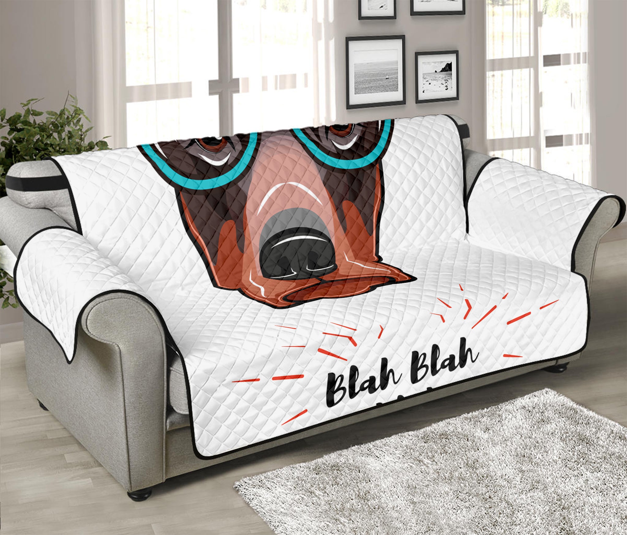 Dobermann With Glasses Print Sofa Protector