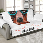 Dobermann With Glasses Print Sofa Protector