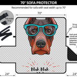 Dobermann With Glasses Print Sofa Protector