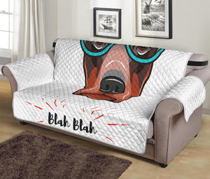 Dobermann With Glasses Print Sofa Protector