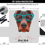 Dobermann With Glasses Print Sofa Protector