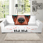 Dobermann With Glasses Print Sofa Slipcover