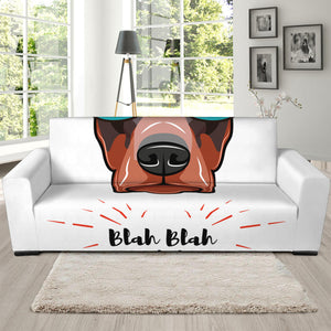 Dobermann With Glasses Print Sofa Slipcover