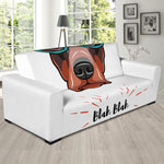 Dobermann With Glasses Print Sofa Slipcover