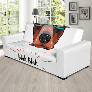 Dobermann With Glasses Print Sofa Slipcover