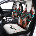 Dobermann With Glasses Print Universal Fit Car Seat Covers