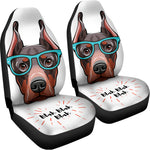 Dobermann With Glasses Print Universal Fit Car Seat Covers