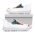 Dobermann With Glasses Print White Running Shoes
