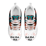 Dobermann With Glasses Print White Sneakers