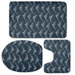 Dolphin Dot Pattern Print 3 Piece Bath Mat Set
