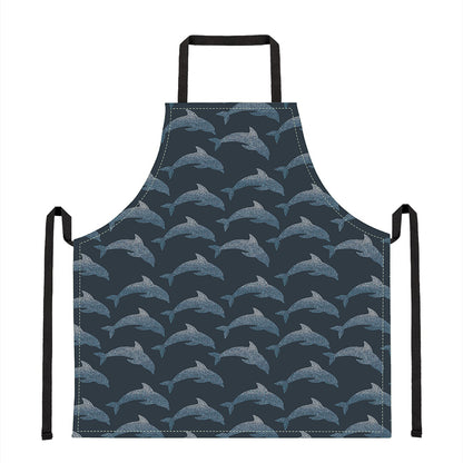 Dolphin Dot Pattern Print Apron