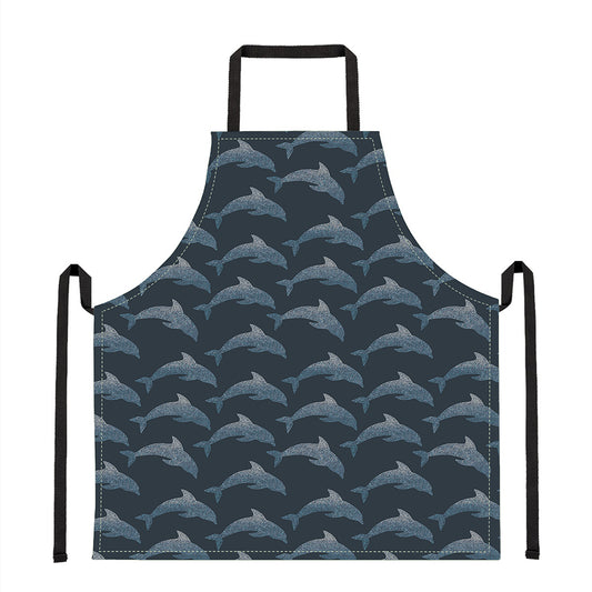 Dolphin Dot Pattern Print Apron