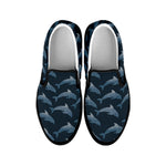 Dolphin Dot Pattern Print Black Slip On Shoes