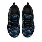 Dolphin Dot Pattern Print Black Sneakers