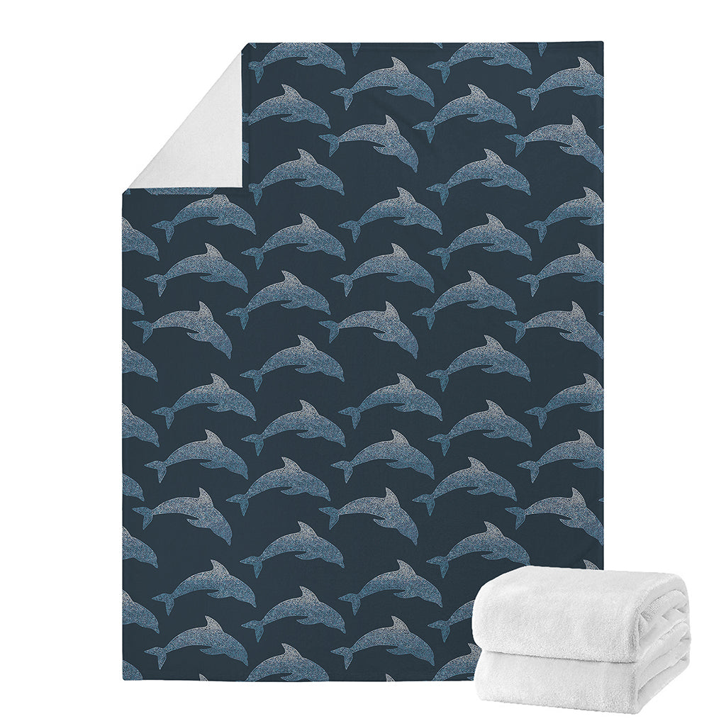 Dolphin Dot Pattern Print Blanket