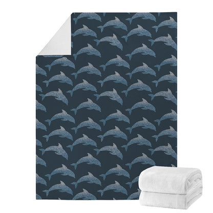 Dolphin Dot Pattern Print Blanket