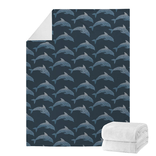 Dolphin Dot Pattern Print Blanket
