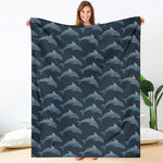 Dolphin Dot Pattern Print Blanket