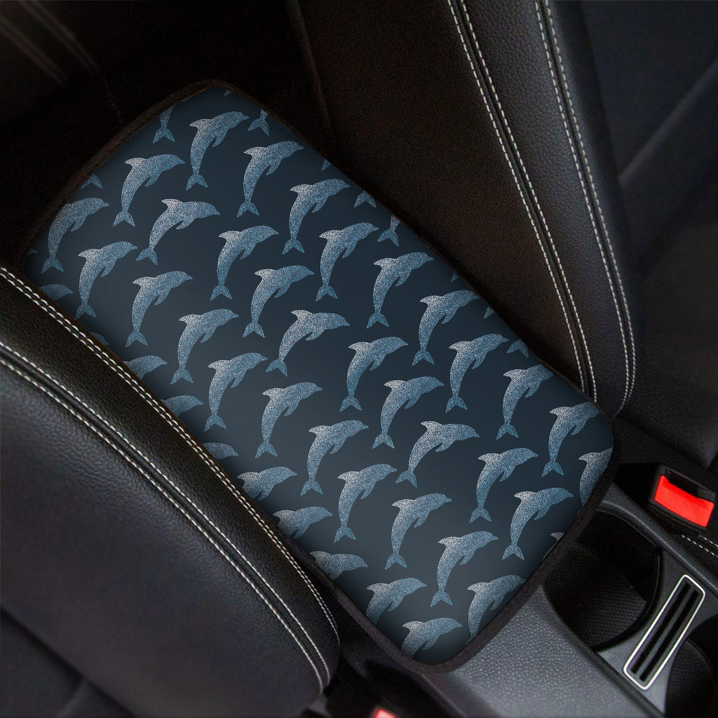 Dolphin Dot Pattern Print Car Center Console Cover