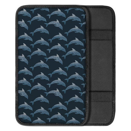 Dolphin Dot Pattern Print Car Center Console Cover