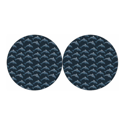 Dolphin Dot Pattern Print Car Coasters
