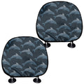 Dolphin Dot Pattern Print Car Headrest Covers