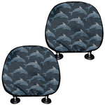Dolphin Dot Pattern Print Car Headrest Covers