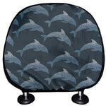 Dolphin Dot Pattern Print Car Headrest Covers