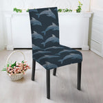 Dolphin Dot Pattern Print Dining Chair Slipcover