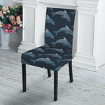 Dolphin Dot Pattern Print Dining Chair Slipcover