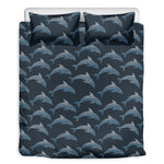 Dolphin Dot Pattern Print Duvet Cover Bedding Set