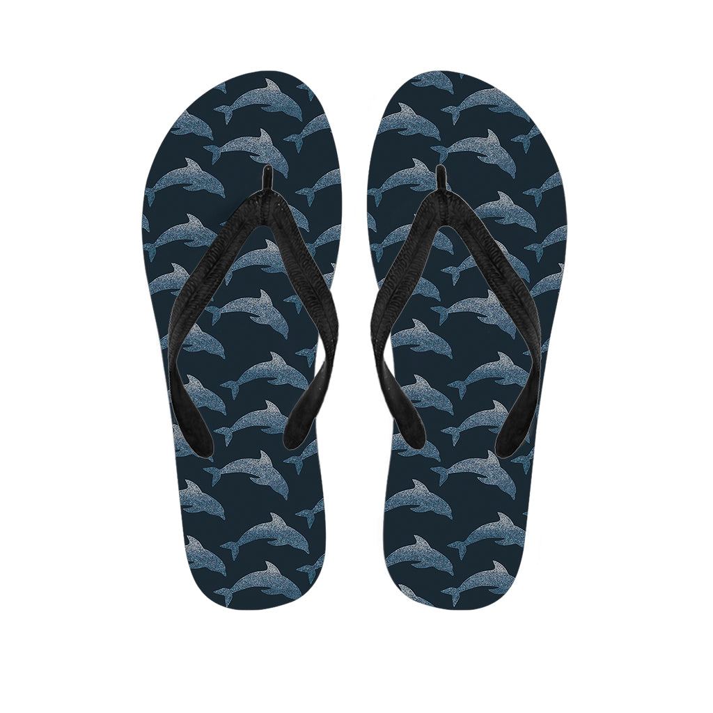 Dolphin Dot Pattern Print Flip Flops