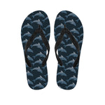 Dolphin Dot Pattern Print Flip Flops