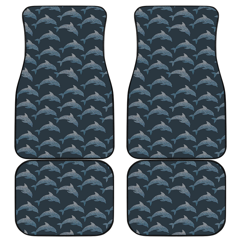 Dolphin Dot Pattern Print Front and Back Car Floor Mats