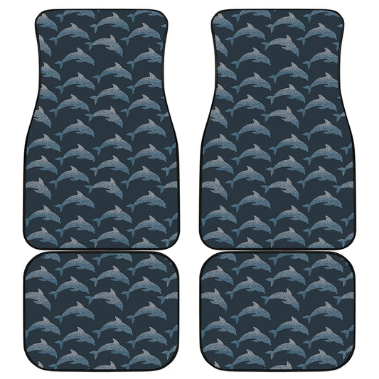 Dolphin Dot Pattern Print Front and Back Car Floor Mats