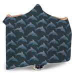 Dolphin Dot Pattern Print Hooded Blanket
