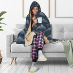 Dolphin Dot Pattern Print Hooded Blanket