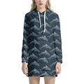Dolphin Dot Pattern Print Pullover Hoodie Dress