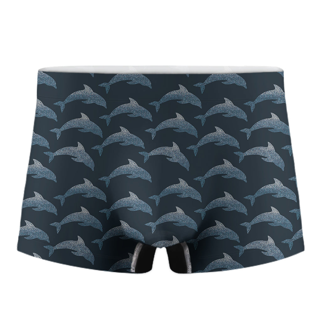 Dolphin Dot Pattern Print Men's Boxer Briefs