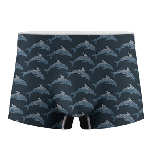 Dolphin Dot Pattern Print Men's Boxer Briefs