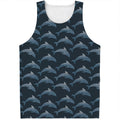 Dolphin Dot Pattern Print Men's Tank Top